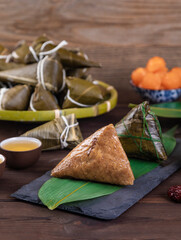 traditional Chinese food rice-pudding and salted egg yolk