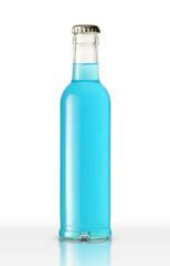 a small glass bottle with a drink