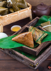 traditional Chinese food rice-pudding and salted egg yolk