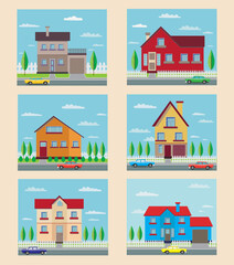 set of houses