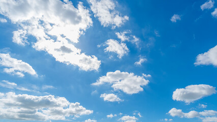 Fototapeta na wymiar Panoramic view of clear blue sky and clouds, clouds with background.