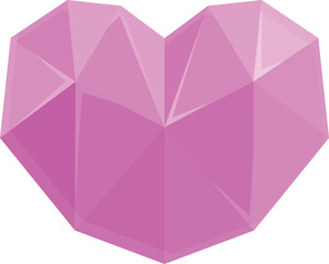 Heart gem icon cartoon vector. Crystal stone. Luxury pink