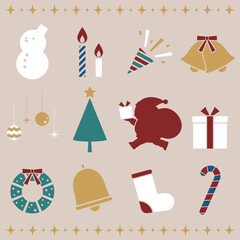 クリスマス素材セット_カラフル