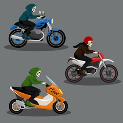 Fototapeta na wymiar set of motorcycles