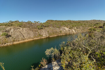 lake in the city of Sao Tome das Letras, State of Minas Gerais, Brazil