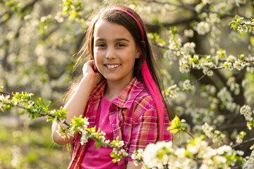 beautiful girl with a beautiful smile, nine-year-old girl