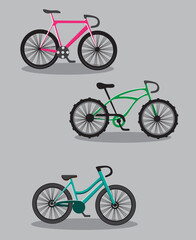 set of bicycles