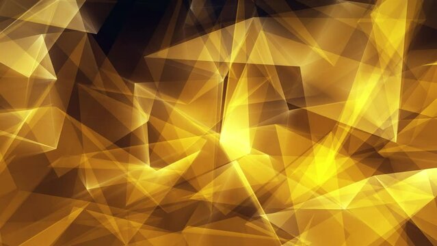 Gold Triangles Glowing Edges Background Loop
