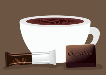 chocolate drink and candies