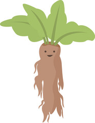 Ancient mandrake icon cartoon vector. Green plant. Magic botany