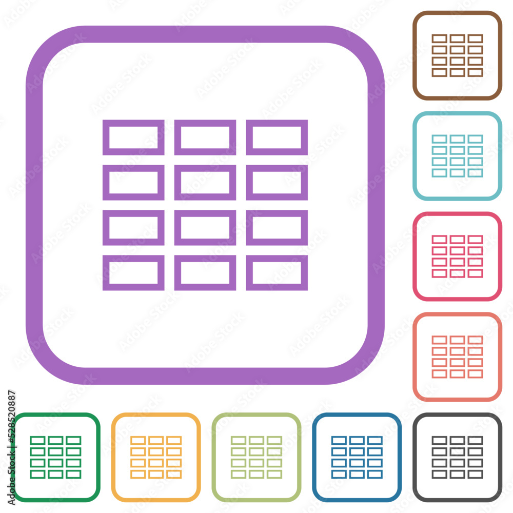 Poster spreadsheet table outline simple icons