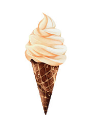 Watercolor of vanilla ice cream
