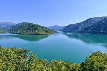 Fototapeta na wymiar Zhinvali Reservoir, Hydroelectric Dam Near Tbilisi, Georgia
