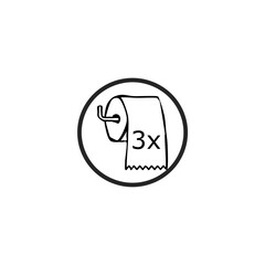 Toilet paper icon isolated on white background hand drawn