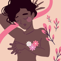 beautiful woman breast cancer