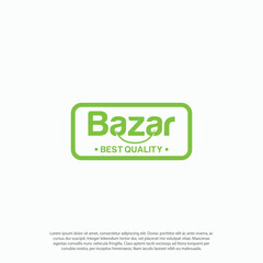 E-commerce fresh nature vegetable bazar logo vector