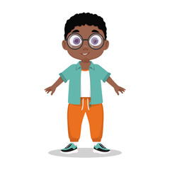 Cute boy, smiling, cheerful schoolboy, child. Vector illustration