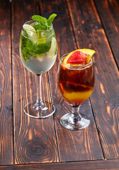 cocktail on the wooden background