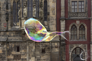 soap bubble, bańka mydlana,  Praha, Czech Republic, gothic, 
 