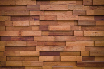 brown horizontal plank wall texture background. Wooden background