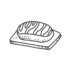 sushi In hand drawn illustration, For food business isolated background