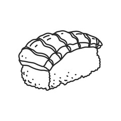 sashimi In hand drawn illustration, For food business isolated background