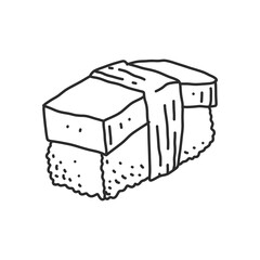 sushi In hand drawn illustration, For food business isolated background