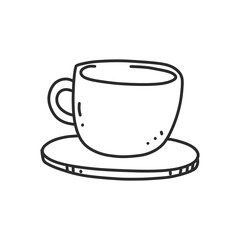 cup In hand drawn illustration, For food business isolated background
