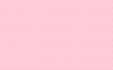 Pink abstract background with brick texture wall design. Seamless vector pattern. illustration