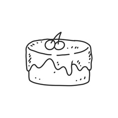 cake In hand drawn illustration, For food business isolated background
