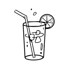 orange juice In hand drawn illustration, For food business isolated background