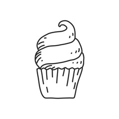 ice cream In hand drawn illustration, For food business isolated background