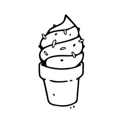 ice cream In hand drawn illustration, For food business isolated background