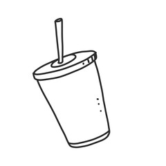 cup drinks In hand drawn illustration, For food business isolated background