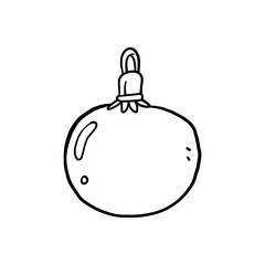 tinsel for ornament Merry Christmas and happy new year hand drawn holiday icon vector illustration. winter party decoration.