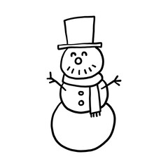 snowman ball For ornament Merry Christmas and happy new year hand drawn holiday icon vector illustration. winter party decoration.