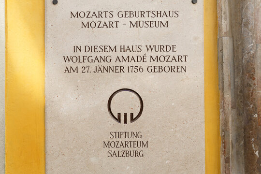 Birthplace of Wolfgang Amadeus Mozart in Salzburg, Austria