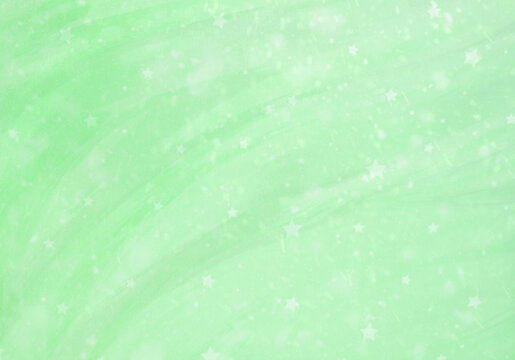 green wavy background with stars