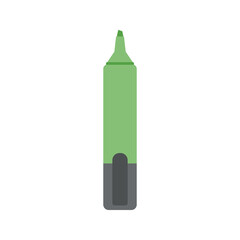 Color marker illustration. School supply flat design. Office element - stationery and art school supply. Back to school. Green marker pen icon - color tool for painting, drawing or sketching
