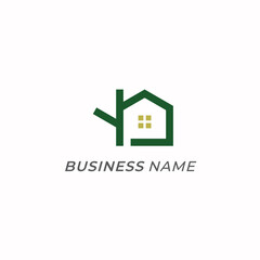 design logo creative line home and tree