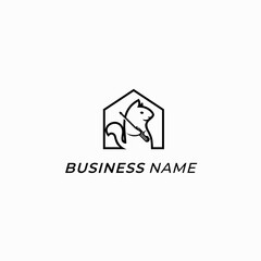 design logo home squirrel and screwdriver