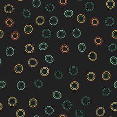 Vector set background. Round geometry group batik graphic. Hand drawn circle doodle painting. Design pattern illustration. Seamless. Art backdrop vector concept. New year color. Red, green, gold