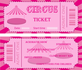 circus ticket in pink