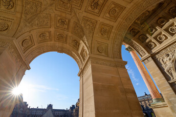 The Caroussel triumphal arch in Paris city