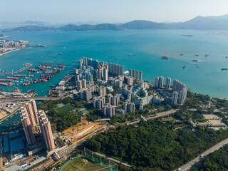 Top view of Hong Kong city