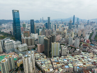 Fototapeta na wymiar Top view of shenzhen futian district