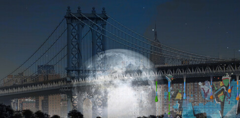 Modern art. Manhattan bridge