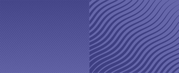 Very Peri Trendy Color Background with Diagonal Wavy Zig Zag Stripes. Vector Illustration..