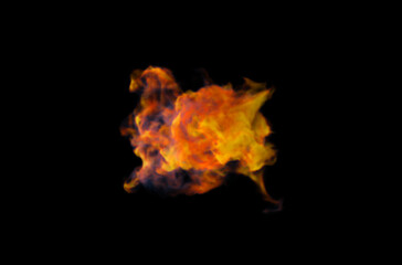 Colorful Smoke design on black background. Close-up. 3d illustration.