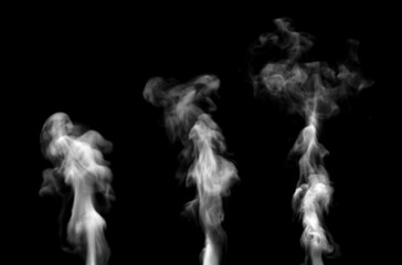 Smoke design on black background. Close-up. 3d illustration.